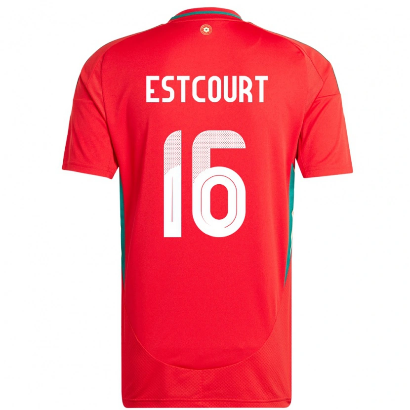 Danxen Hombre Camiseta Gales Charlotte Estcourt #16 Rojo 1ª Equipación 24-26 La Camisa