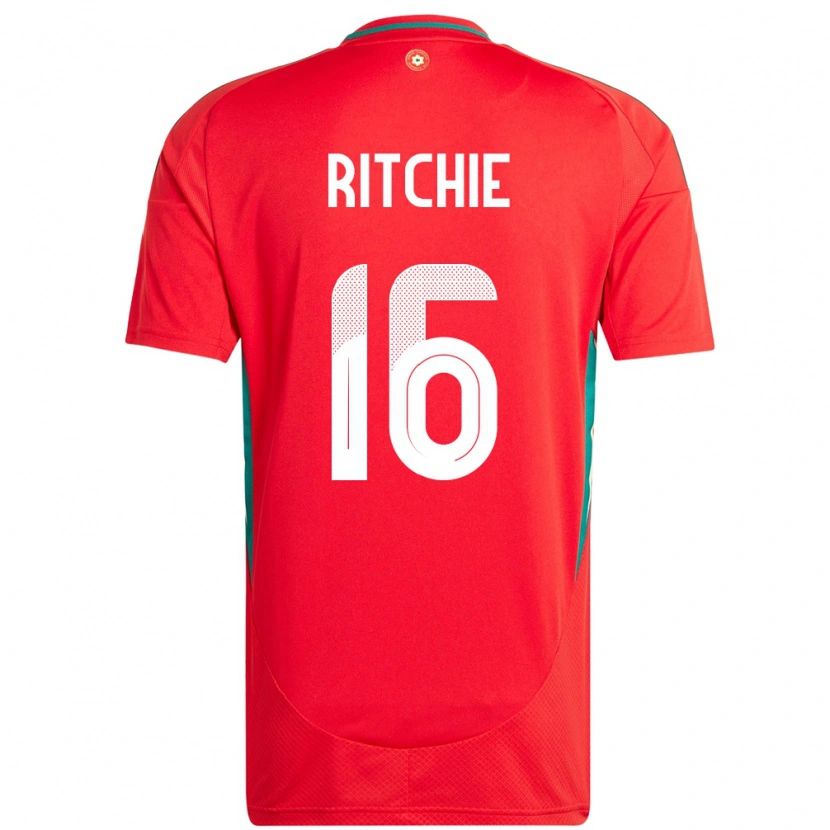 Danxen Hombre Camiseta Gales Amelia Ritchie #16 Rojo 1ª Equipación 24-26 La Camisa