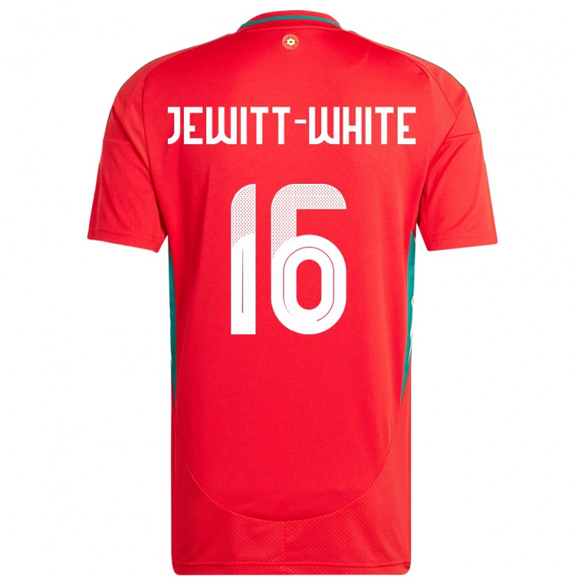 Danxen Hombre Camiseta Gales Harry Jewitt White #16 Rojo 1ª Equipación 24-26 La Camisa