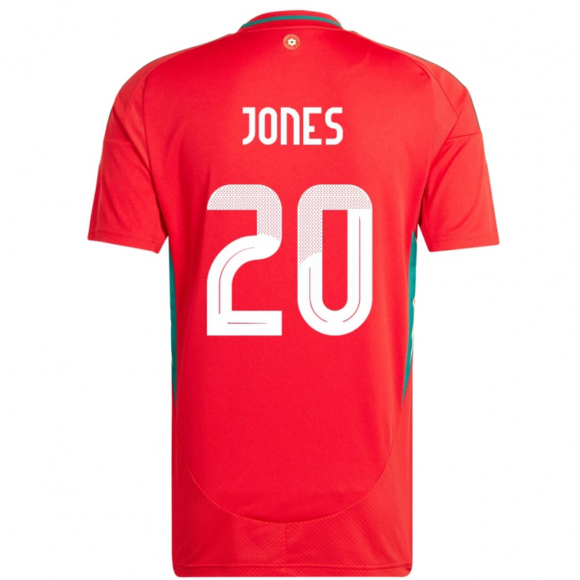 Danxen Hombre Camiseta Gales Carrie Jones #20 Rojo 1ª Equipación 24-26 La Camisa