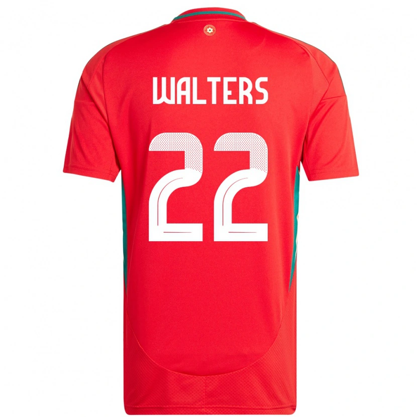 Danxen Hombre Camiseta Gales Georgia Walters #22 Rojo 1ª Equipación 24-26 La Camisa
