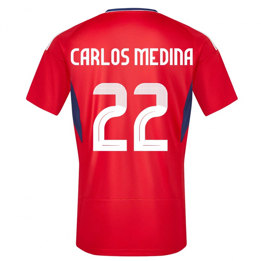 Danxen Hombre Camiseta Costa Rica Luis Carlos Medina #22 Rojo 1ª Equipación 24-26 La Camisa