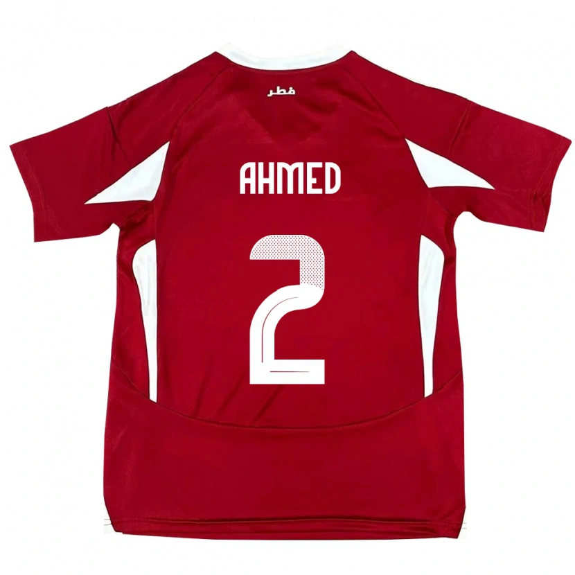 Danxen Hombre Camiseta Catar Hazem Ahmed #2 Rojo 1ª Equipación 24-26 La Camisa