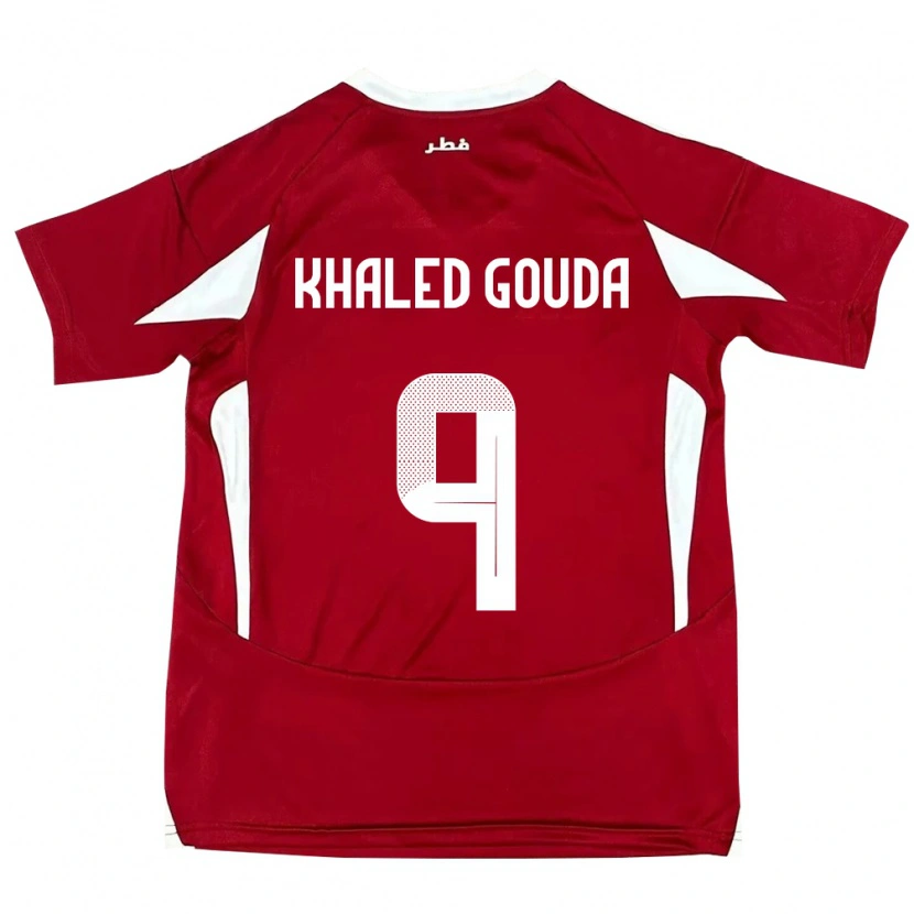 Danxen Hombre Camiseta Catar Mohamed Khaled Gouda #9 Rojo 1ª Equipación 24-26 La Camisa