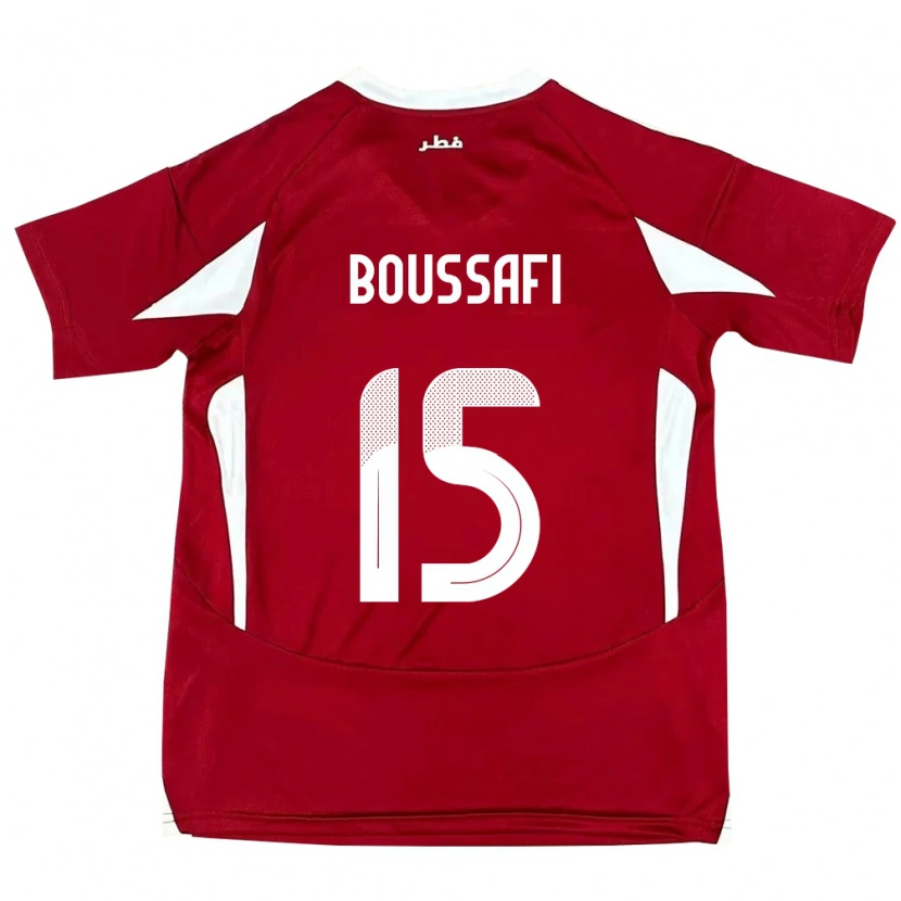 Danxen Hombre Camiseta Catar Rabh Boussafi #15 Rojo 1ª Equipación 24-26 La Camisa
