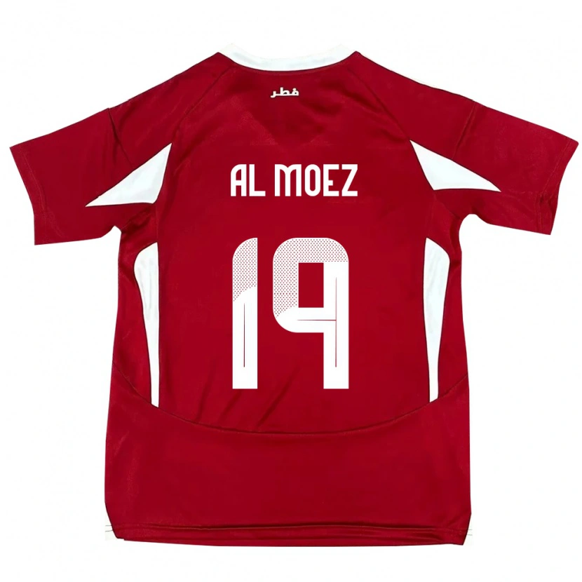 Danxen Hombre Camiseta Catar Almoez Ali #19 Rojo 1ª Equipación 24-26 La Camisa