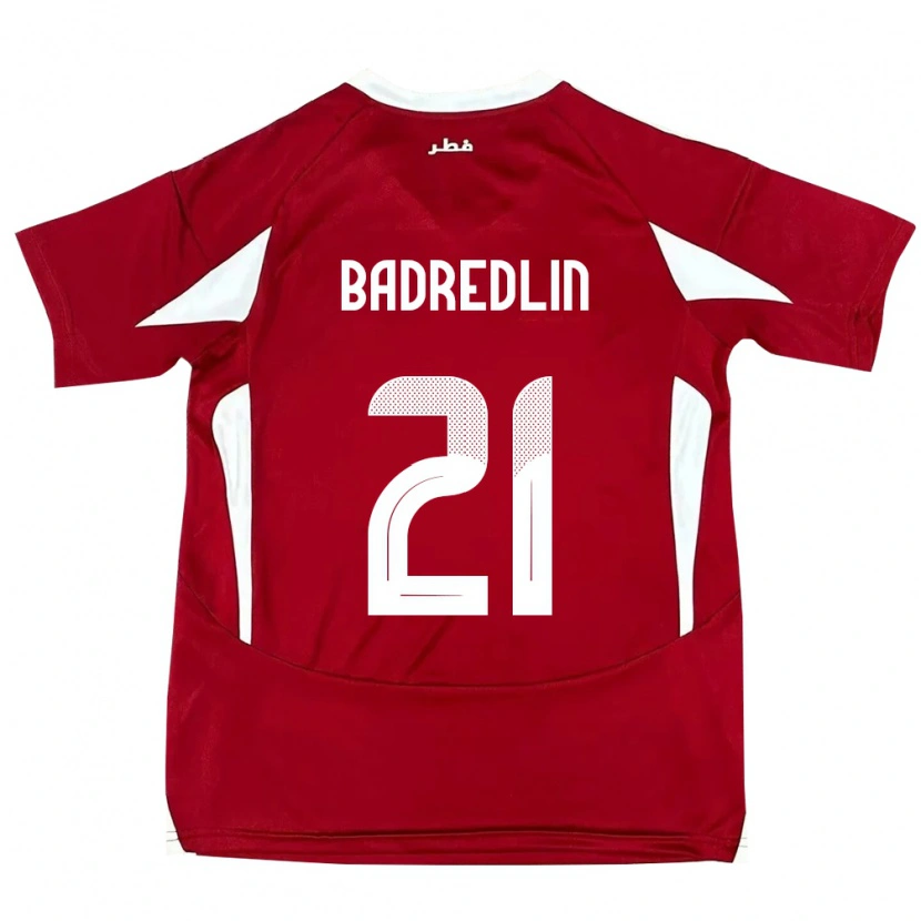 Danxen Hombre Camiseta Catar Marwan Badredlin #21 Rojo 1ª Equipación 24-26 La Camisa