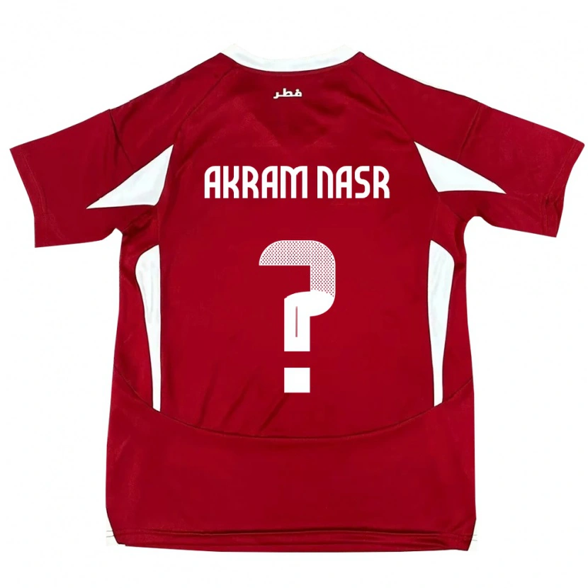Danxen Hombre Camiseta Catar Mohammed Akram Nasr #0 Rojo 1ª Equipación 24-26 La Camisa