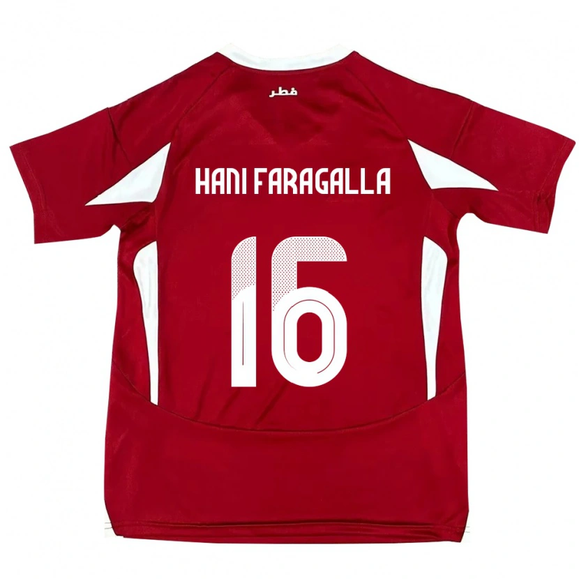 Danxen Hombre Camiseta Catar Mohamed Hani Faragalla #16 Rojo 1ª Equipación 24-26 La Camisa