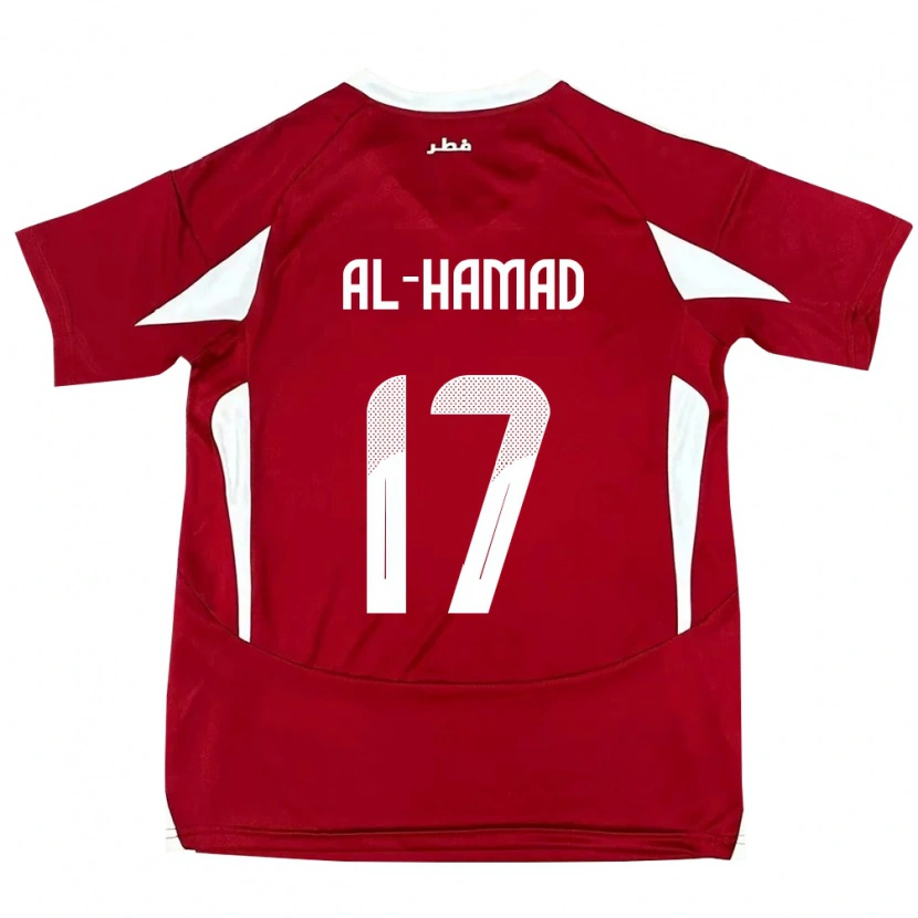Danxen Hombre Camiseta Catar Jassem Al-Hamad #17 Rojo 1ª Equipación 24-26 La Camisa