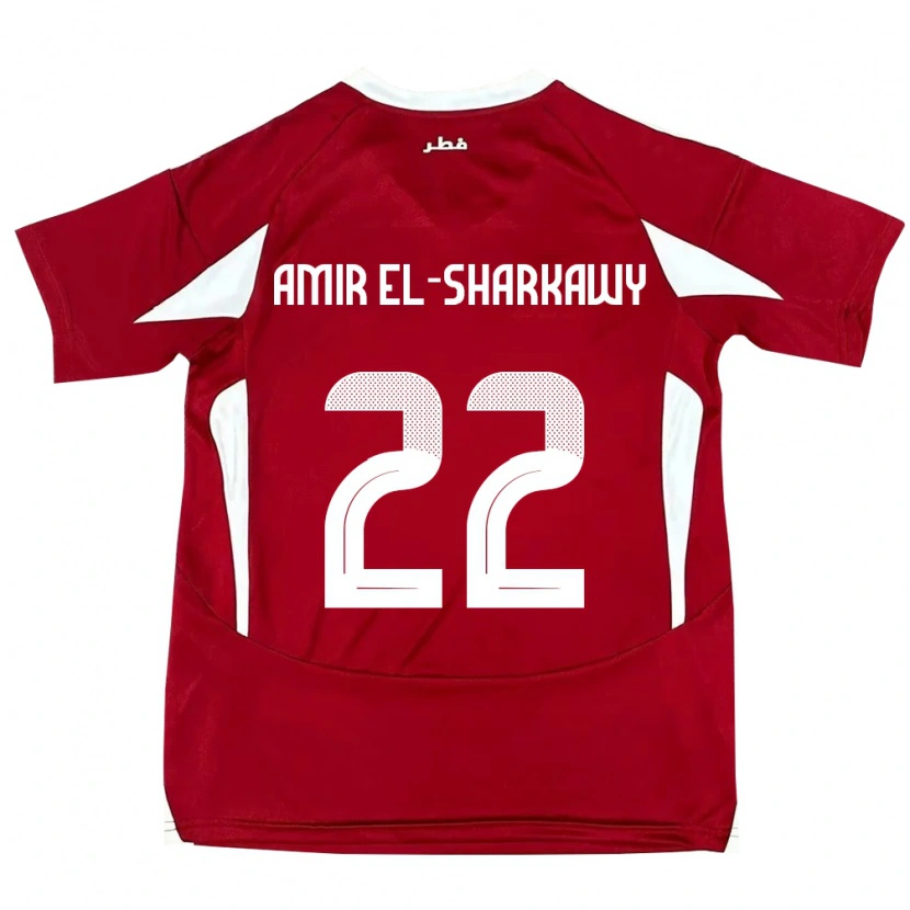 Danxen Hombre Camiseta Catar Galal Amir El-Sharkawy #22 Rojo 1ª Equipación 24-26 La Camisa