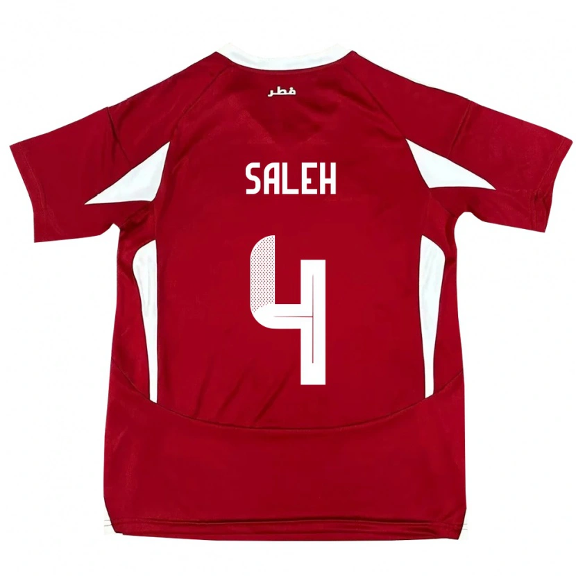 Danxen Hombre Camiseta Catar Hagar Saleh #4 Rojo 1ª Equipación 24-26 La Camisa