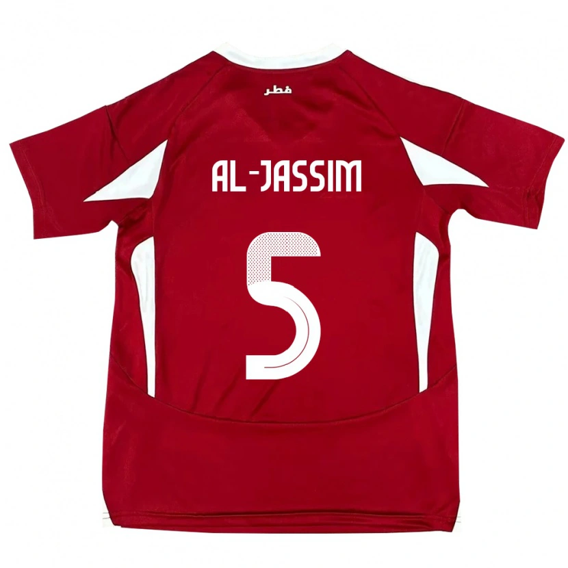 Danxen Hombre Camiseta Catar Dana Al Jassim #5 Rojo 1ª Equipación 24-26 La Camisa