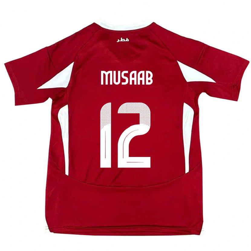 Danxen Hombre Camiseta Catar Musaab Khidir #12 Rojo 1ª Equipación 24-26 La Camisa