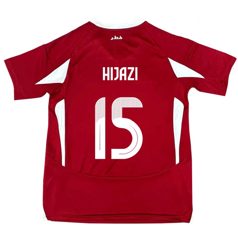 Danxen Hombre Camiseta Catar Asalet Hijazi #15 Rojo 1ª Equipación 24-26 La Camisa