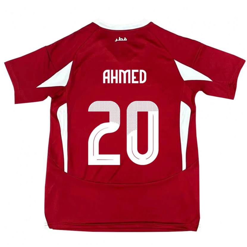Danxen Hombre Camiseta Catar Ahmed Fadel Hasaba #20 Rojo 1ª Equipación 24-26 La Camisa