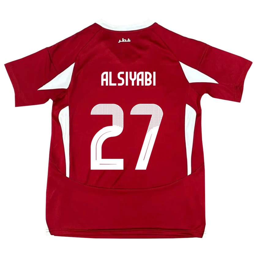 Danxen Hombre Camiseta Catar Nasra Alsiyabi #27 Rojo 1ª Equipación 24-26 La Camisa
