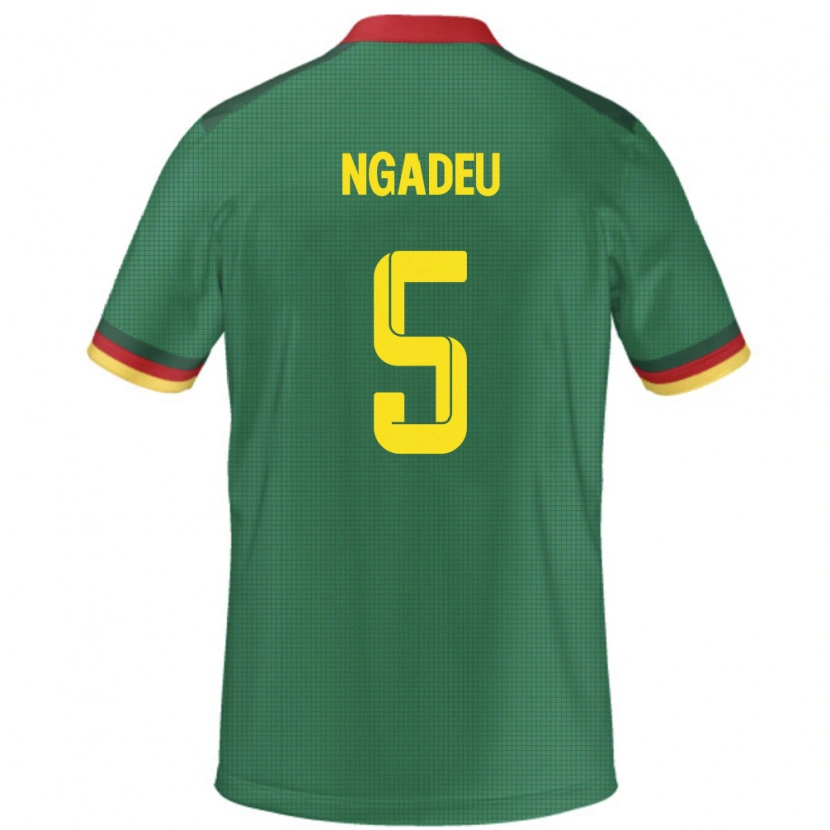 Danxen Hombre Camiseta Camerún Michael Ngadeu #5 Verde 1ª Equipación 24-26 La Camisa