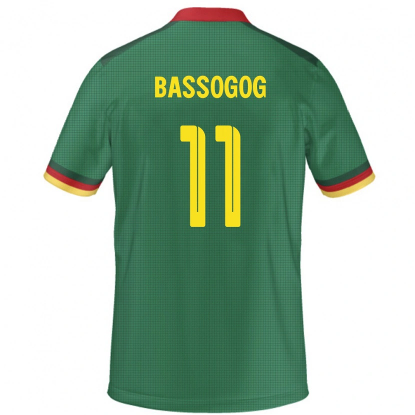 Danxen Hombre Camiseta Camerún Christian Bassogog #11 Verde 1ª Equipación 24-26 La Camisa