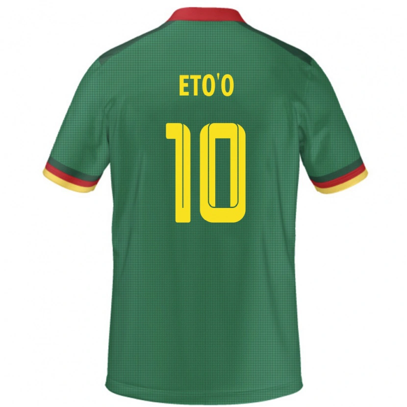 Danxen Hombre Camiseta Camerún Etienne Eto'o #10 Verde 1ª Equipación 24-26 La Camisa
