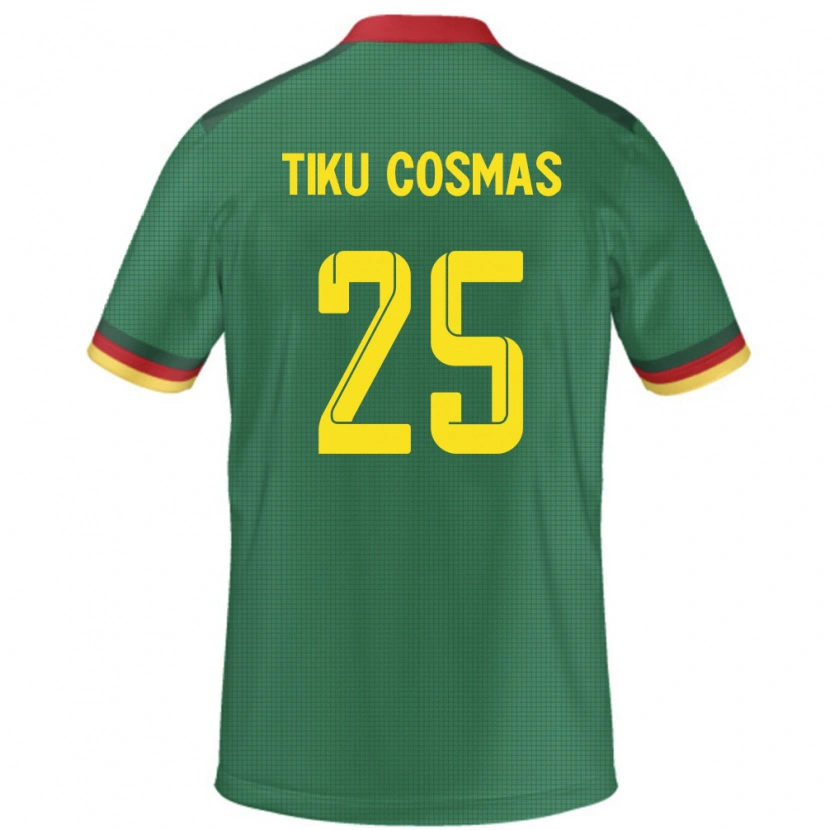 Danxen Hombre Camiseta Camerún Ayuck Tiku Cosmas #25 Verde 1ª Equipación 24-26 La Camisa