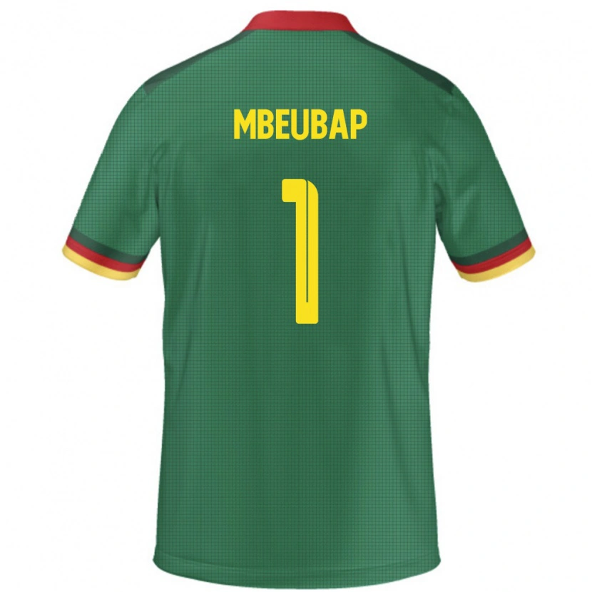 Danxen Hombre Camiseta Camerún Jacques Mbeubap #1 Verde 1ª Equipación 24-26 La Camisa