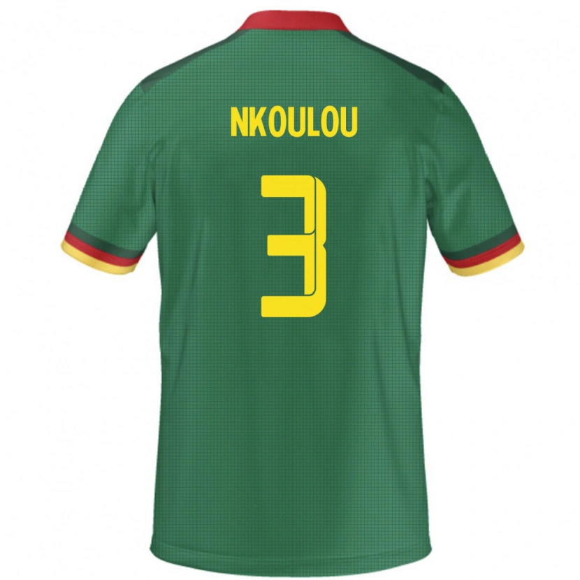 Danxen Hombre Camiseta Camerún Nicolas Nkoulou #3 Verde 1ª Equipación 24-26 La Camisa