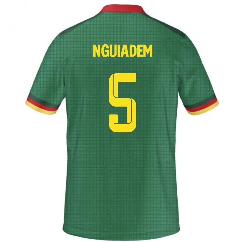 Danxen Hombre Camiseta Camerún Annecy Nguiadem #5 Verde 1ª Equipación 24-26 La Camisa
