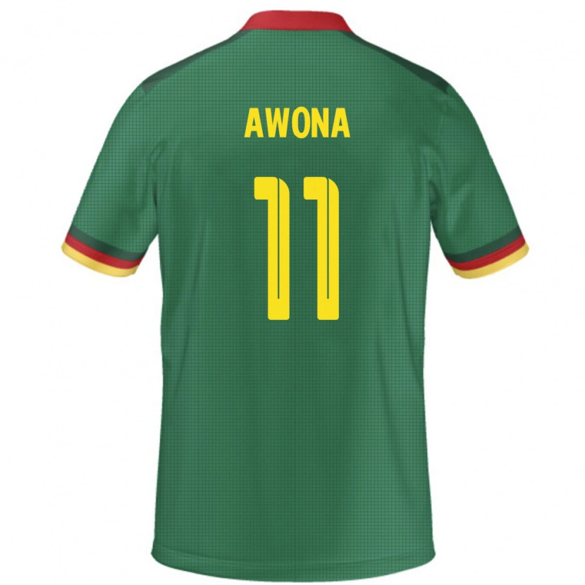 Danxen Hombre Camiseta Camerún Aurelle Awona #11 Verde 1ª Equipación 24-26 La Camisa