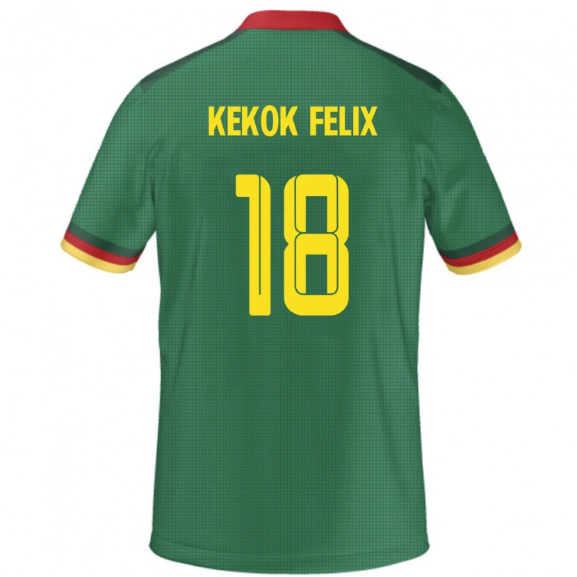 Danxen Hombre Camiseta Camerún Ndifor Kekok Felix #18 Verde 1ª Equipación 24-26 La Camisa