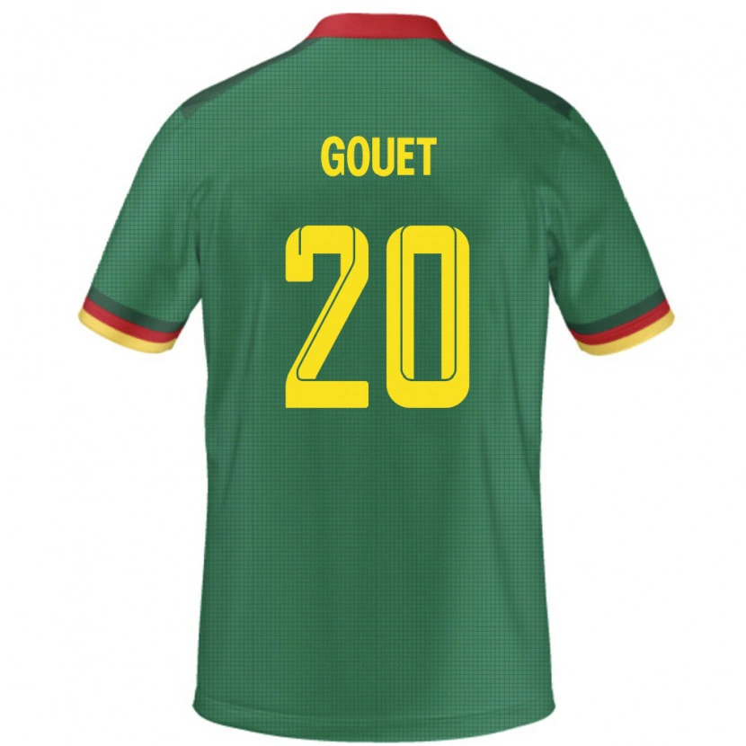 Danxen Hombre Camiseta Camerún Samuel Oum Gouet #20 Verde 1ª Equipación 24-26 La Camisa