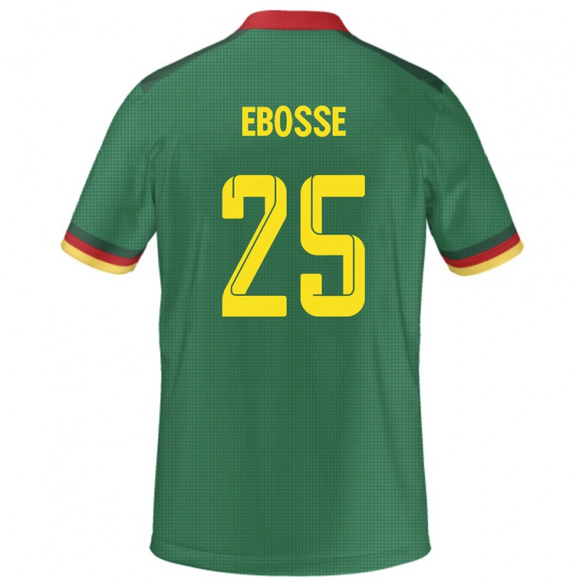 Danxen Hombre Camiseta Camerún Enzo Ebosse #25 Verde 1ª Equipación 24-26 La Camisa