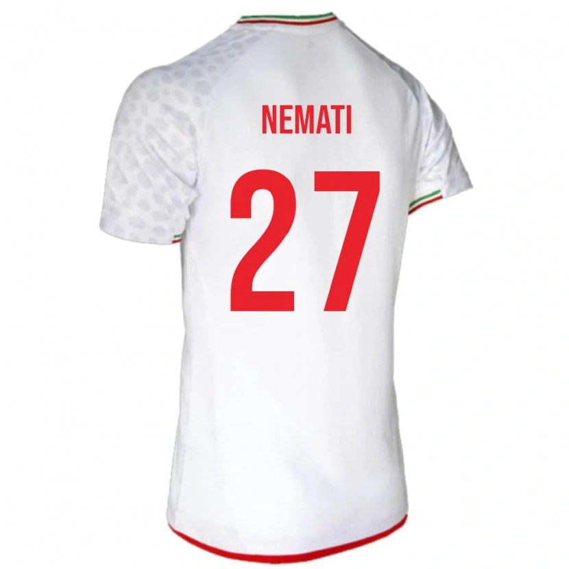 Danxen Hombre Camiseta Irán Ali Nemati #27 Blanco 1ª Equipación 24-26 La Camisa