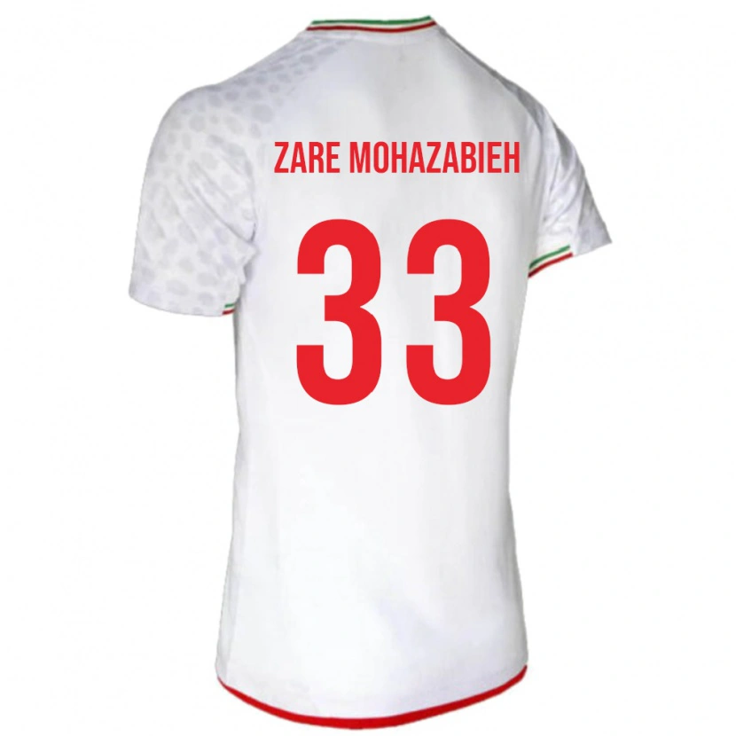Danxen Hombre Camiseta Irán Mehdi Zare Mohazabieh #33 Blanco 1ª Equipación 24-26 La Camisa