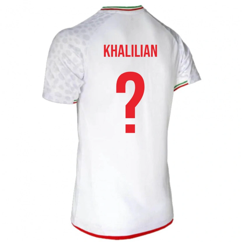 Danxen Hombre Camiseta Irán Abolfazl Khalilian #0 Blanco 1ª Equipación 24-26 La Camisa