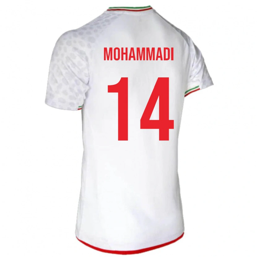 Danxen Hombre Camiseta Irán Abolfazl Mohammadi #14 Blanco 1ª Equipación 24-26 La Camisa