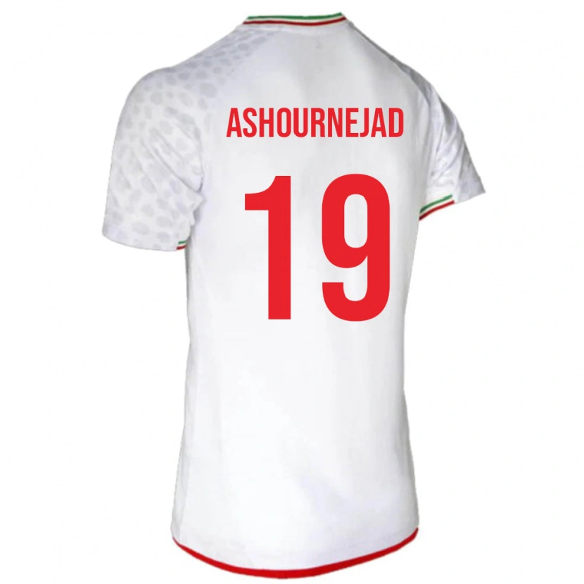 Danxen Hombre Camiseta Irán Amirali Ashournejad #19 Blanco 1ª Equipación 24-26 La Camisa