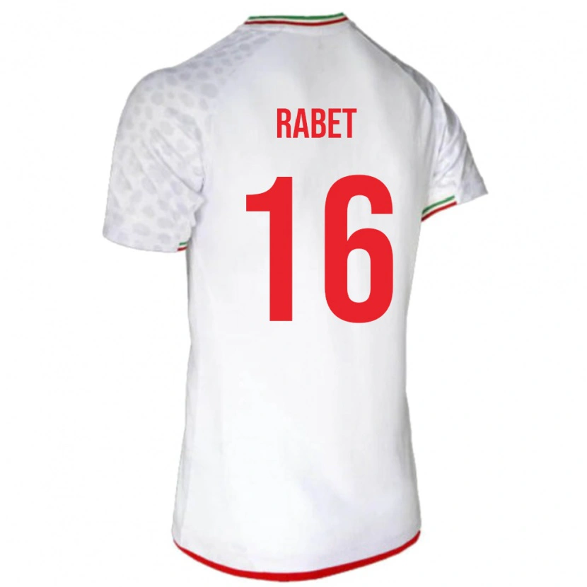 Danxen Hombre Camiseta Irán Fardin Rabet #16 Blanco 1ª Equipación 24-26 La Camisa
