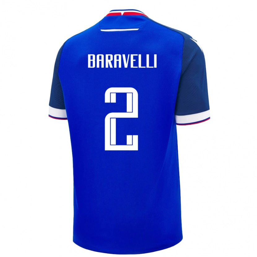 Danxen Hombre Camiseta Eslovaquia Rocco Baravelli #2 Azul 1ª Equipación 24-26 La Camisa