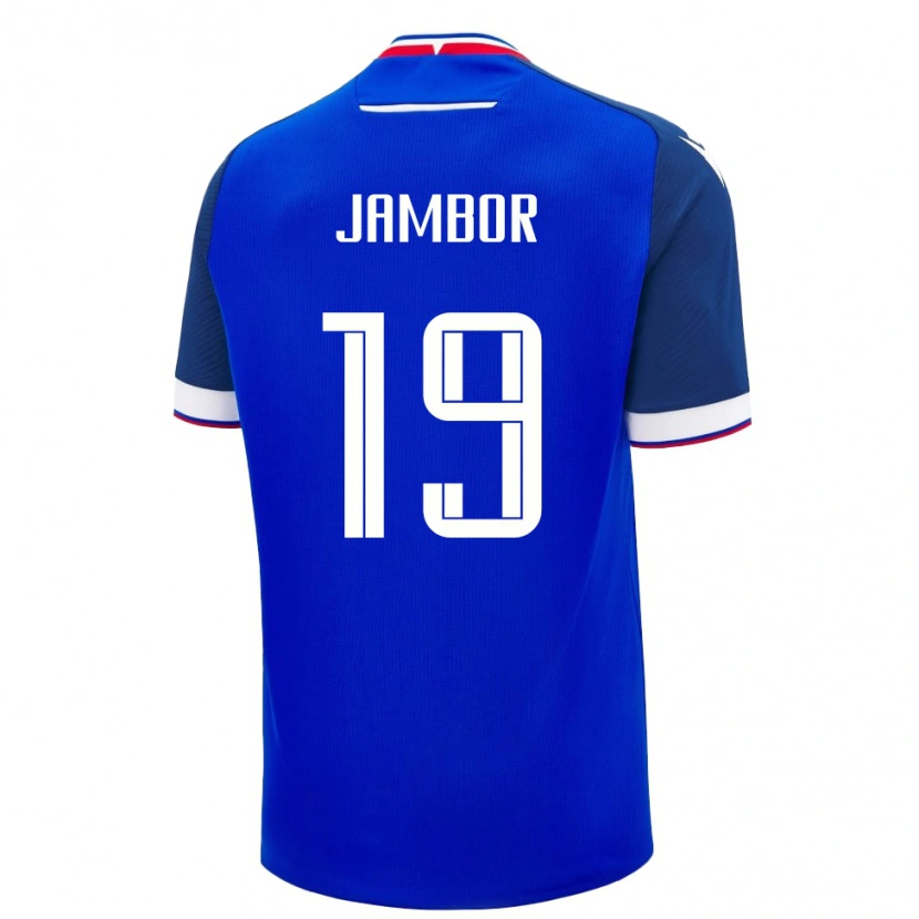 Danxen Hombre Camiseta Eslovaquia Timotej Jambor #19 Azul 1ª Equipación 24-26 La Camisa