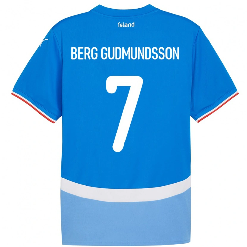 Danxen Hombre Camiseta Islandia Jóhann Berg Gudmundsson #7 Azul 1ª Equipación 24-26 La Camisa
