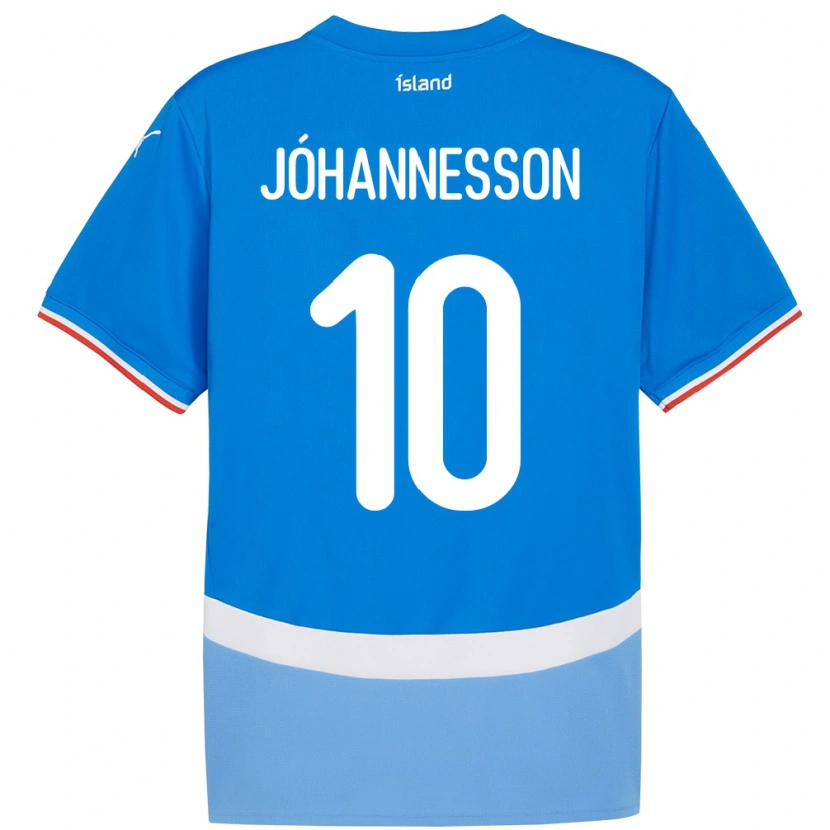 Danxen Hombre Camiseta Islandia Ísak Jóhannesson #10 Azul 1ª Equipación 24-26 La Camisa
