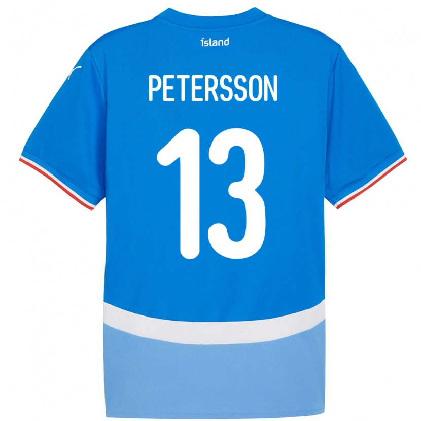 Danxen Hombre Camiseta Islandia Lúkas Petersson #13 Azul 1ª Equipación 24-26 La Camisa
