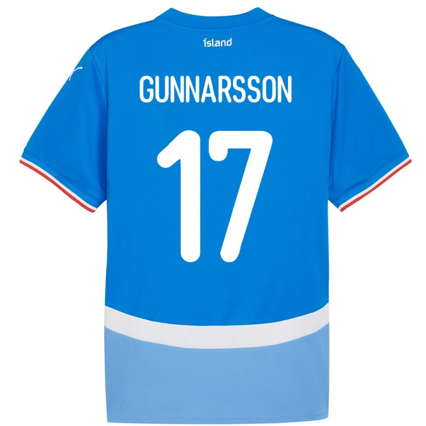 Danxen Hombre Camiseta Islandia Aron Gunnarsson #17 Azul 1ª Equipación 24-26 La Camisa