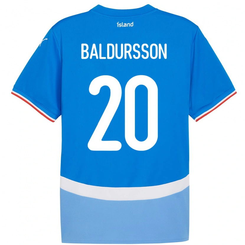 Danxen Hombre Camiseta Islandia Andri Fannar Baldursson #20 Azul 1ª Equipación 24-26 La Camisa