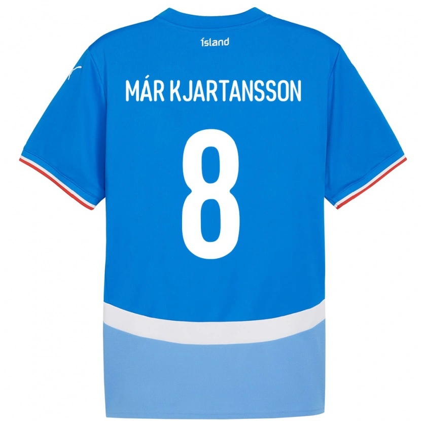Danxen Hombre Camiseta Islandia Kjartan Már Kjartansson #8 Azul 1ª Equipación 24-26 La Camisa