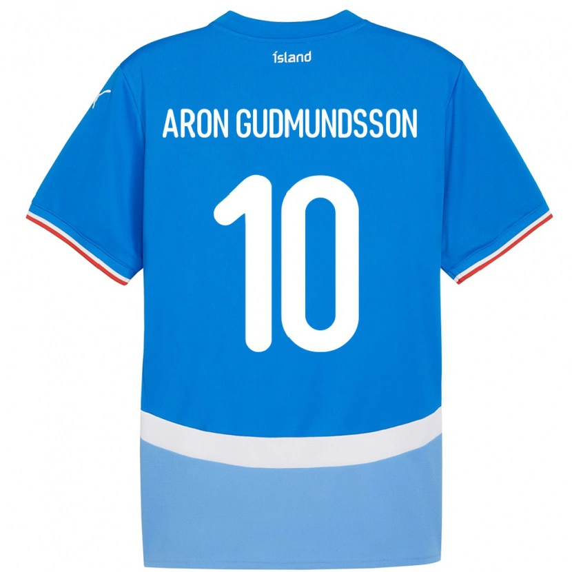 Danxen Hombre Camiseta Islandia Eggert Aron Gudmundsson #10 Azul 1ª Equipación 24-26 La Camisa