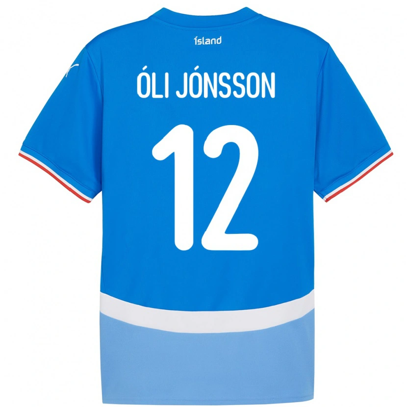 Danxen Hombre Camiseta Islandia Haukur Óli Jónsson #12 Azul 1ª Equipación 24-26 La Camisa