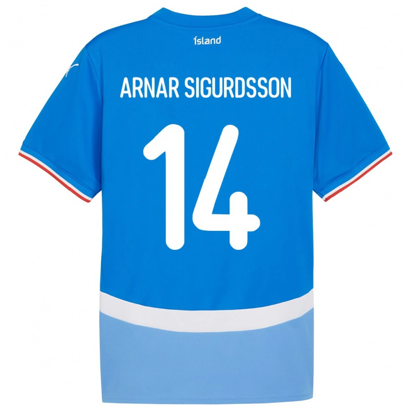 Danxen Hombre Camiseta Islandia Jón Arnar Sigurdsson #14 Azul 1ª Equipación 24-26 La Camisa