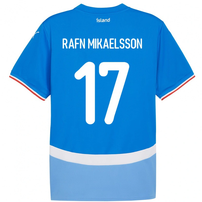Danxen Hombre Camiseta Islandia Hilmir Rafn Mikaelsson #17 Azul 1ª Equipación 24-26 La Camisa